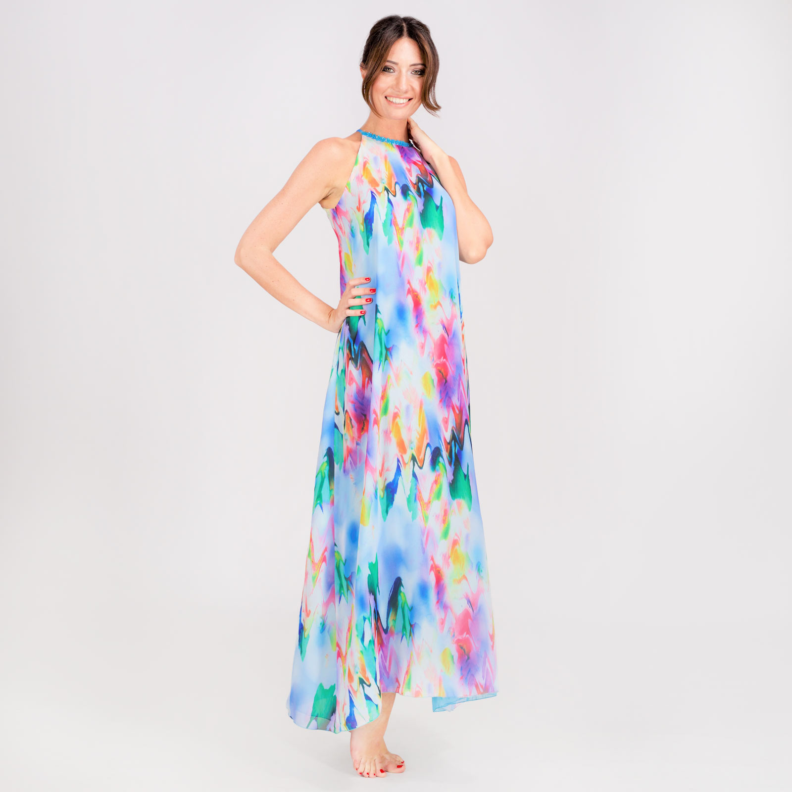 Italy maxi dress with bright colors ...